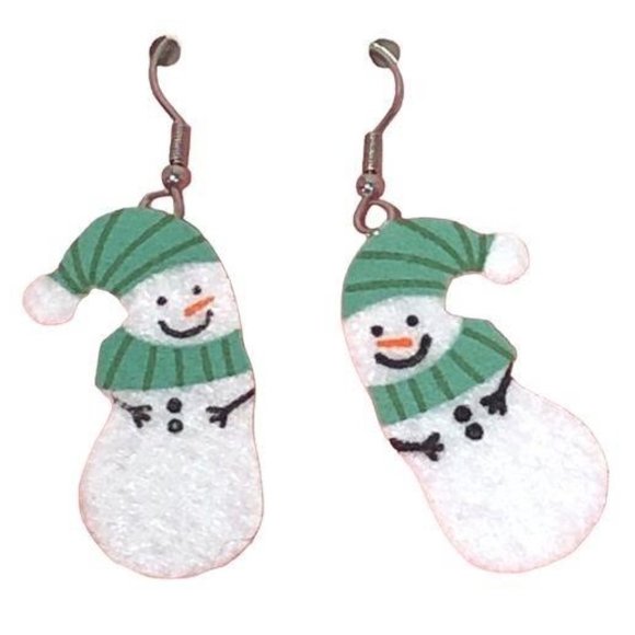HALLMARK SNOWMAN FELT EARRINGS (NEW) - Picture 2 of 4
